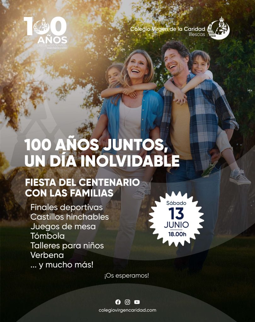 Cartel del Día de las Familias, 100 aniversario del Colegio Virgen de la Caridad